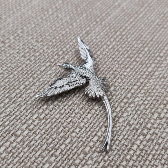 Sterling Silver Bird Of Paradise Pin Brooch B850 - Picture 2 of 5